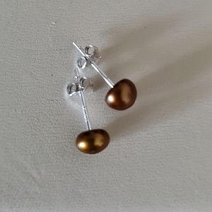 SOLD! Sterling Silver Freshwater Cultured Pearl Stud Earring